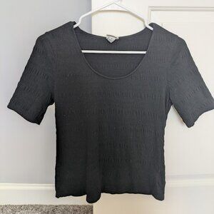 A New Day womens black textured short sleeve top size S